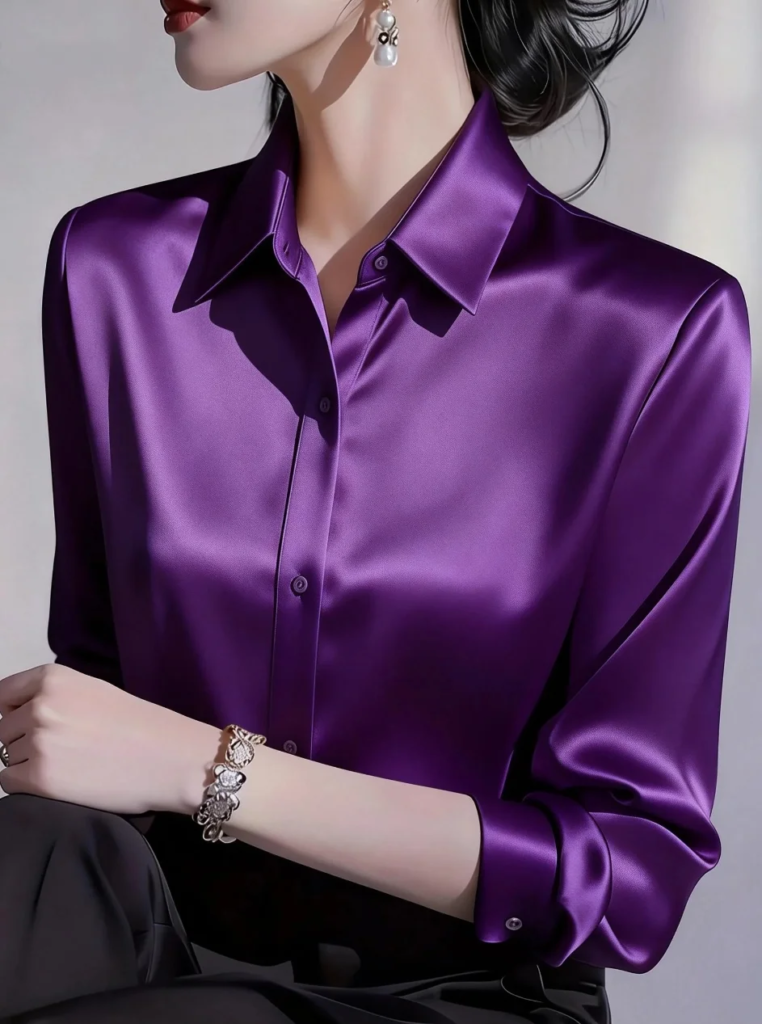 Satin Button-Down Blouse
